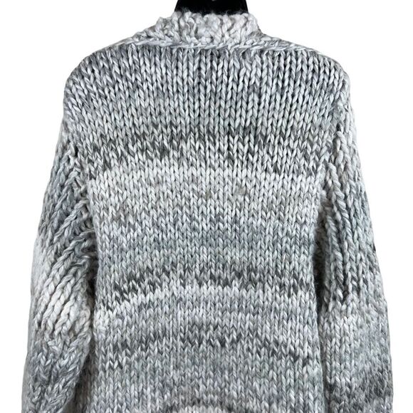 Extra Chunky Hand Knit Open Front Long Cardigan Sweater - Picture 8 of 10